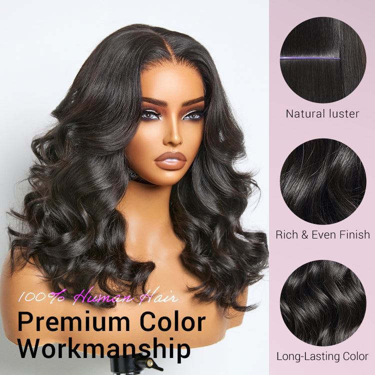 Glueless Loose Wave 5X5 Closure Human Hair Wig - Jet Black | 10"-28"