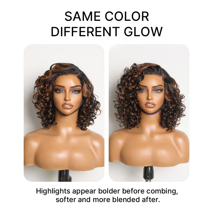 Glueless HD Lace Curly T-Part Lace Human Hair Wig - Grey | 10"-28"