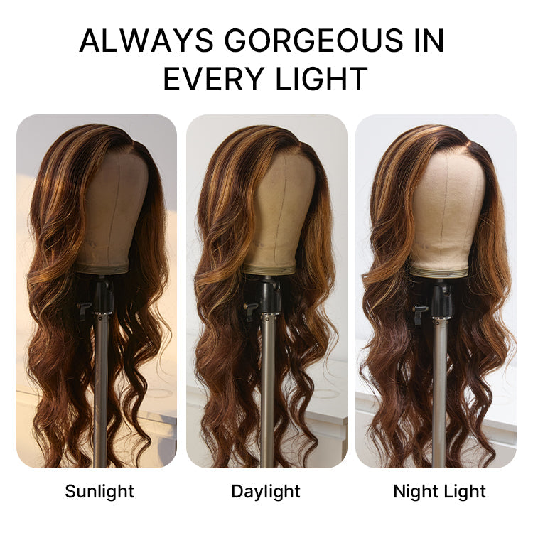 Glueless HD Lace Water Wave T-Part Lace Human Hair Wig - Highlight 180% Density | 30"