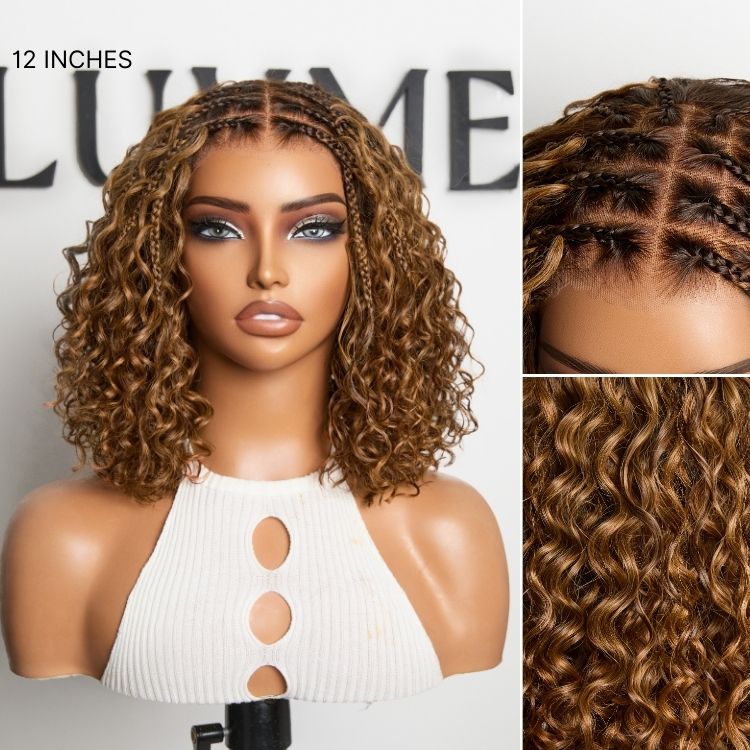 Glueless Curly T-Part Lace Human Hair Wig - Highlight | 8"-14"
