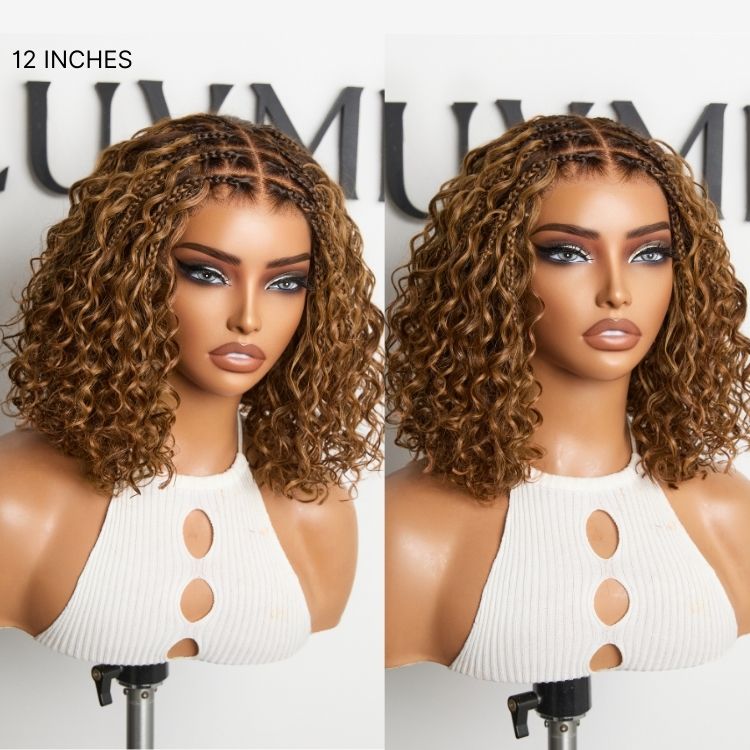 Glueless Curly T-Part Lace Human Hair Wig - Highlight | 8"-14"