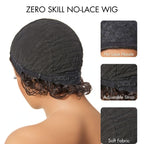 Glueless Curly Human Hair Wig - Grey with Bangs | 8"-14"