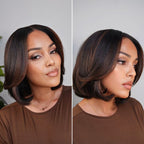 Glueless Layered T-Part Lace Human Hair Wig - Red | 8"-14"