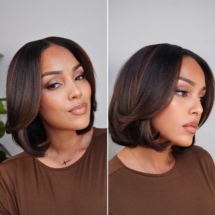 Glueless Layered T-Part Lace Human Hair Wig - Red | 8"-14"