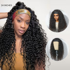 Glueless Water Wave Headband Human Hair Wig 180% Density | 10"-28"