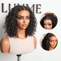 Glueless Curly T-Part Lace Human Hair Wig | 8"-14"