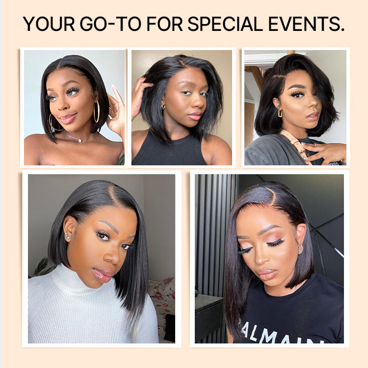 Glueless HD Lace Bob T-Part Lace Human Hair Wig | 8"-14"