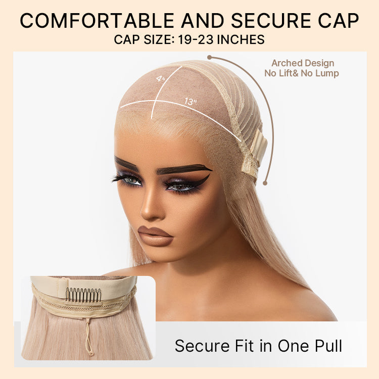 Glueless HD Lace Straight T-Part Lace Human Hair Wig - Blonde 180% Density | 10"-28"