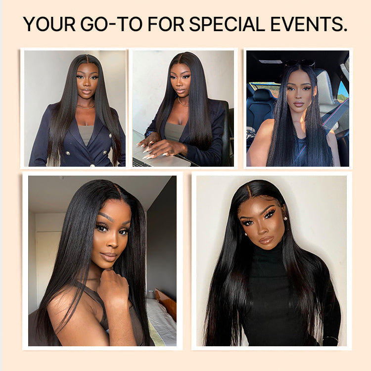 Glueless HD Lace Straight T-Part Lace Human Hair Wig - Blonde 180% Density | 10"-28"