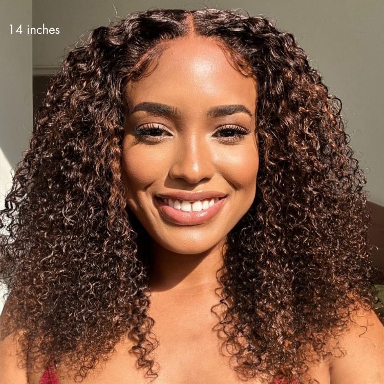 Glueless Curly T-Part Lace Human Hair Wig - Red 180% Density | 10"-28"