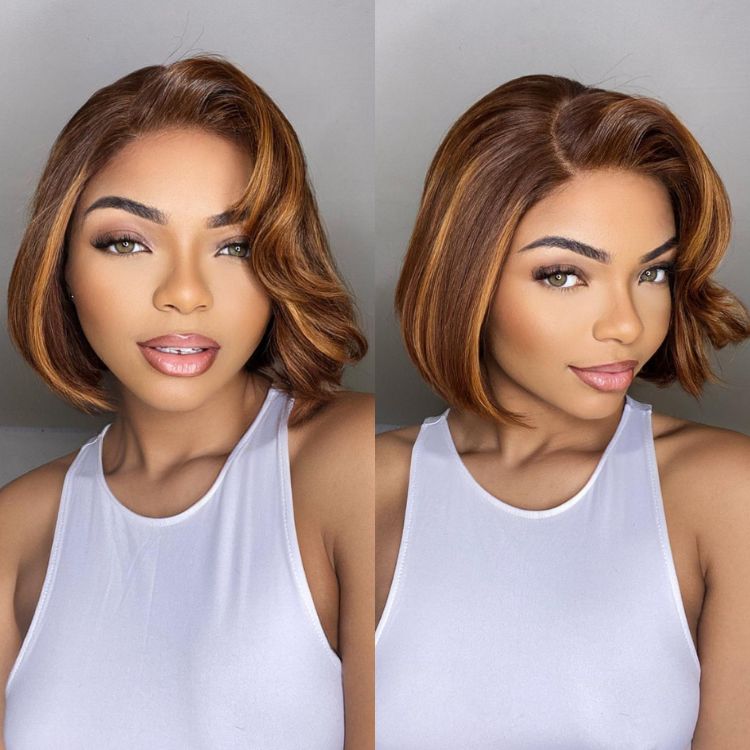 Glueless Layered 5X5 Closure Human Hair Wig - Red | 8"-14"