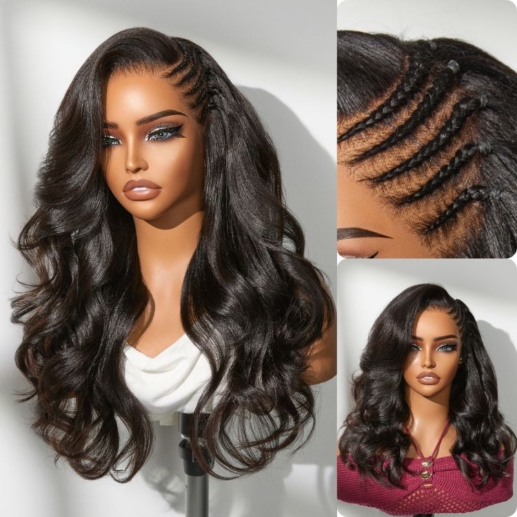 Glueless HD Lace Braided T-Part Lace Human Hair Wig | 10"-28"