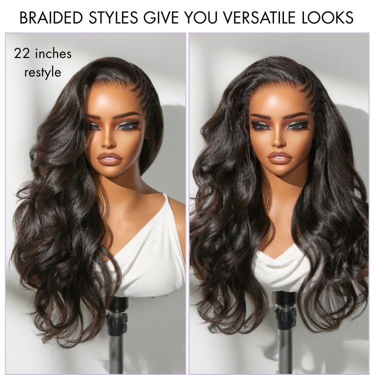 Glueless HD Lace Braided T-Part Lace Human Hair Wig | 10"-28"