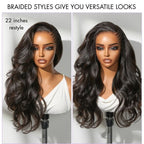 Glueless HD Lace Braided T-Part Lace Human Hair Wig | 10"-28"