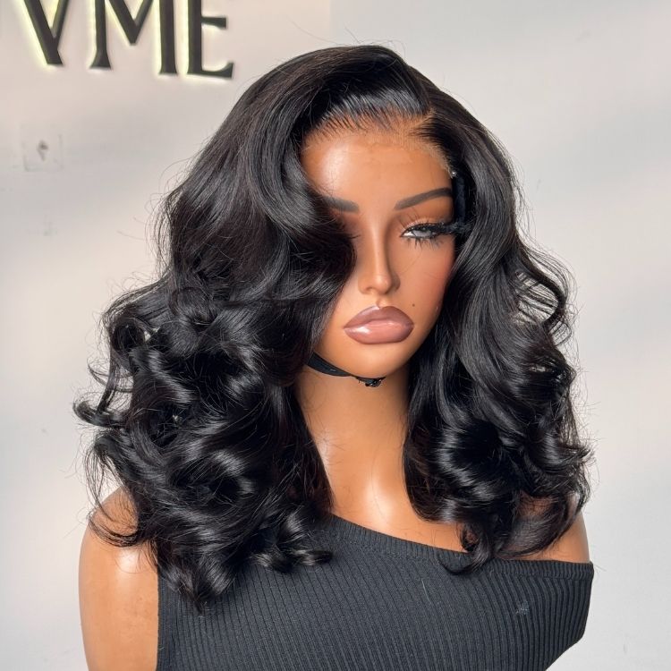 Glueless HD Lace Body Wave T-Part Lace Human Hair Wig 180% Density | 8"-14"