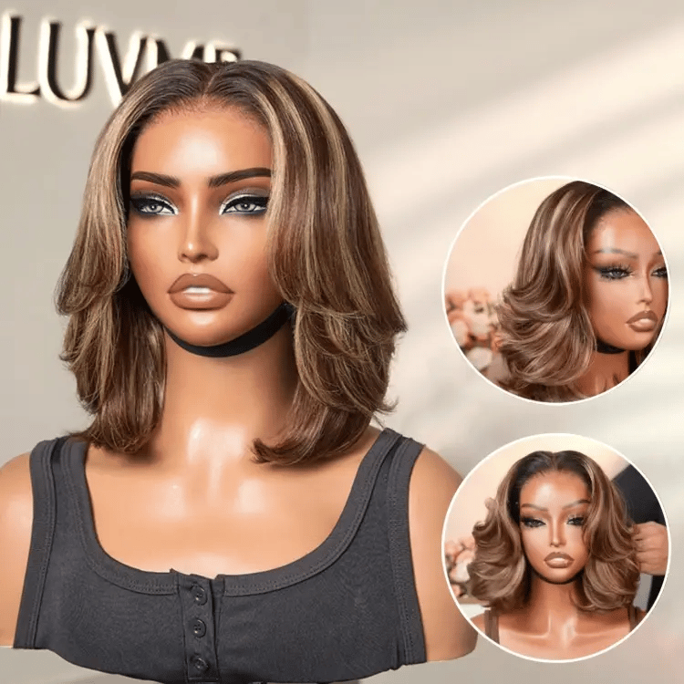 Glueless Layered T-Part Lace Human Hair Wig - Red | 8"-14"