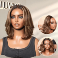 Glueless Layered T-Part Lace Human Hair Wig - Red | 8"-14"