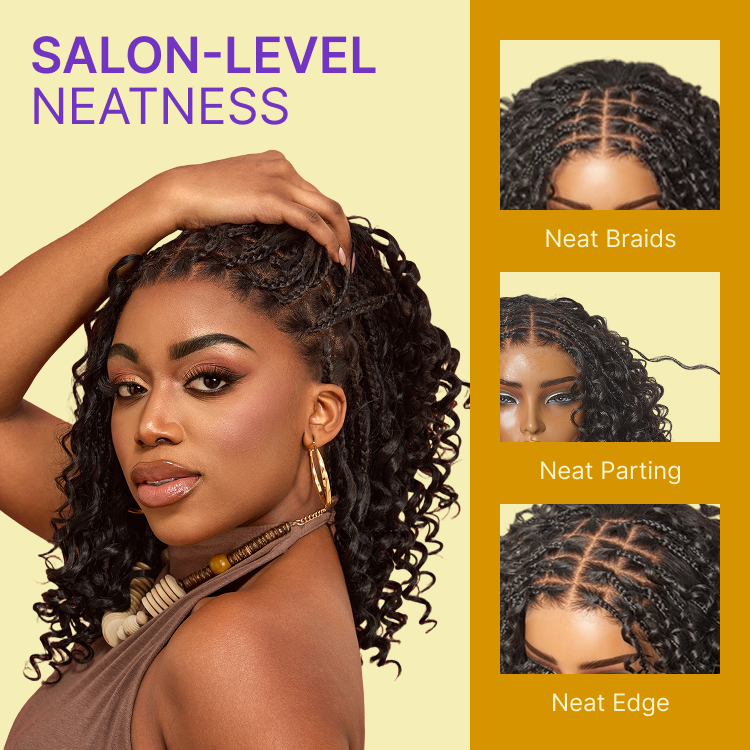 HD Lace Braided T-Part Lace Human Hair Wig | 8"-14"