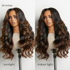 Glueless HD Lace Loose Wave T-Part Lace Human Hair Wig - Ombre 200% Density | 10"-28"