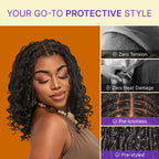 HD Lace Braided T-Part Lace Human Hair Wig | 8"-14"