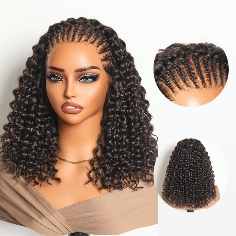 Glueless HD Lace Braided T-Part Lace Human Hair Wig | 10"-28"