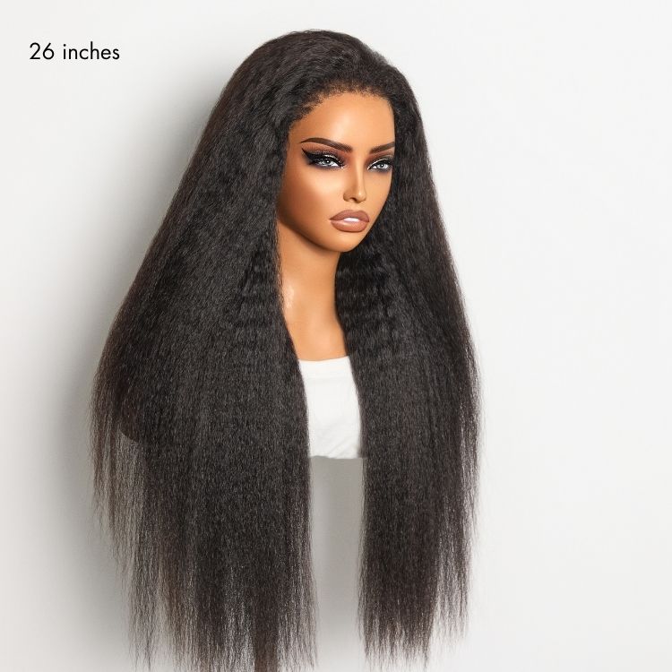 Glueless HD Lace Kinky Straight T-Part Lace Human Hair Wig | 10"-28"