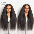 Glueless HD Lace Kinky Straight T-Part Lace Human Hair Wig | 10"-28"