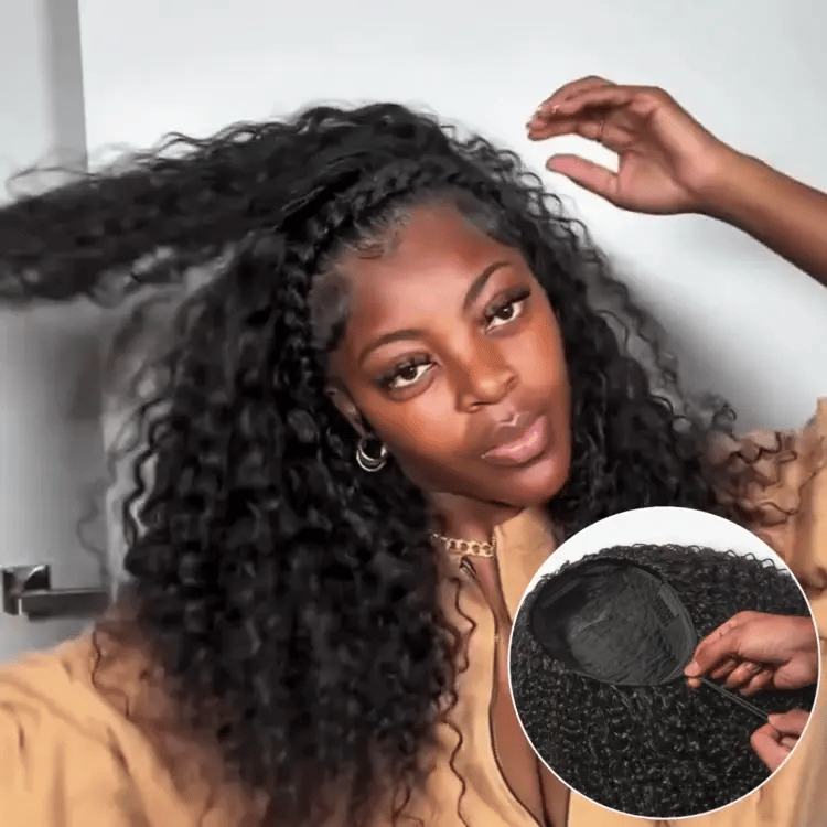 Glueless Kinky Straight Human Hair Wig 180% Density | 10"-28"