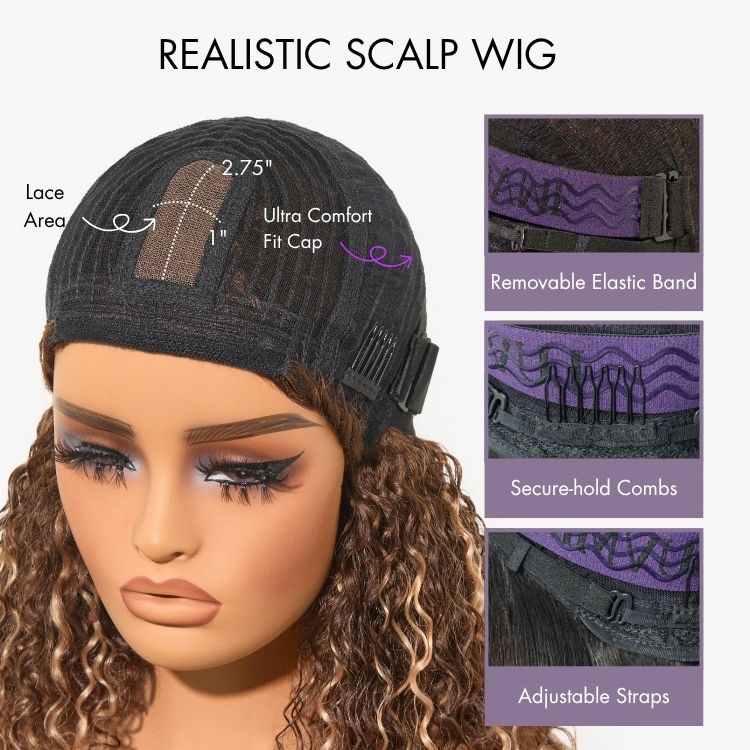Glueless Bob Human Hair Wig - Highlight with Bangs | 8"-14"