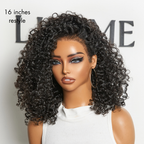 Glueless Curly T-Part Lace Human Hair Wig - Jet Black 180% Density | 10"-28"