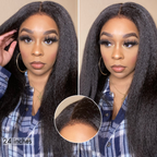 Glueless HD Lace Kinky Straight T-Part Lace Human Hair Wig | 10"-28"