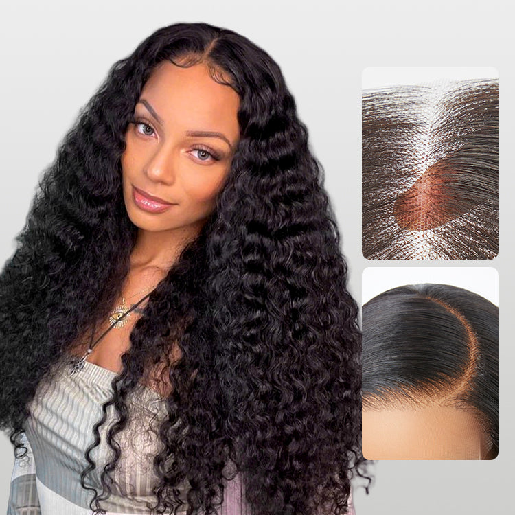 Glueless HD Lace Curly T-Part Lace Human Hair Wig 180% Density | 8"-14"