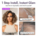 Glueless HD Lace Bob T-Part Lace Human Hair Wig - Highlight | 8"-14"