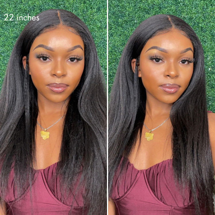 Glueless HD Lace Kinky Straight T-Part Lace Human Hair Wig | 10"-28"