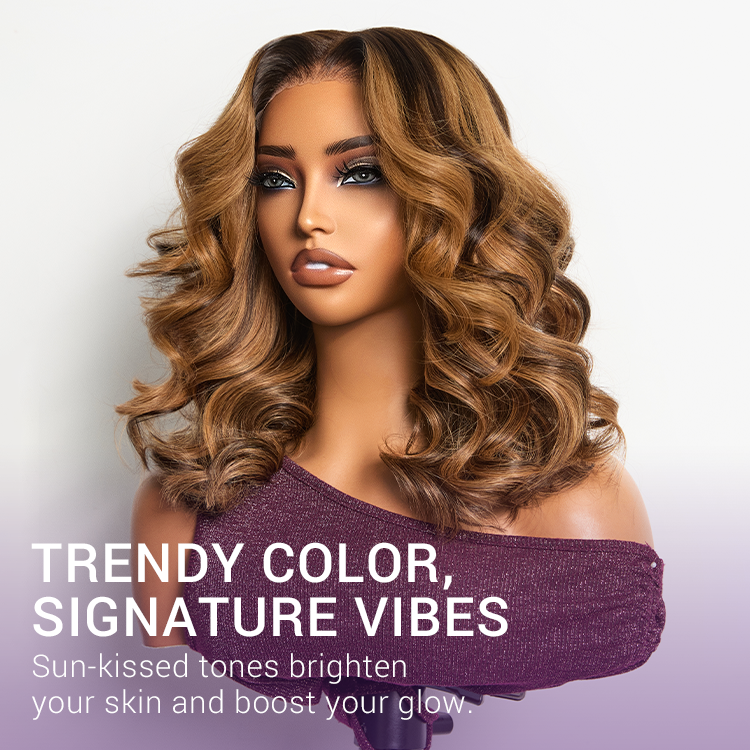 Glueless Loose Wave T-Part Lace Human Hair Wig - Grey with Bangs 180% Density | 10"-28"