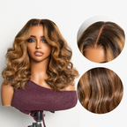 Glueless Loose Wave T-Part Lace Human Hair Wig - Grey with Bangs 180% Density | 10"-28"