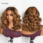 Glueless Loose Wave T-Part Lace Human Hair Wig - Grey with Bangs 180% Density | 10"-28"