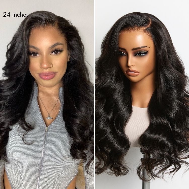Glueless HD Lace Body Wave T-Part Lace Human Hair Wig 180% Density | 10"-28"