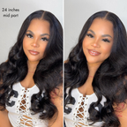 Glueless HD Lace Body Wave T-Part Lace Human Hair Wig 180% Density | 10"-28"