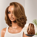 Glueless Layered 5X5 Closure Human Hair Wig - Red | 8"-14"