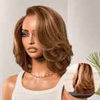 Glueless Layered 5X5 Closure Human Hair Wig - Red | 8"-14"