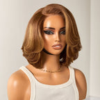 Glueless Layered 5X5 Closure Human Hair Wig - Red | 8"-14"