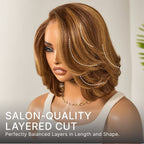 Glueless Layered 5X5 Closure Human Hair Wig - Red | 8"-14"