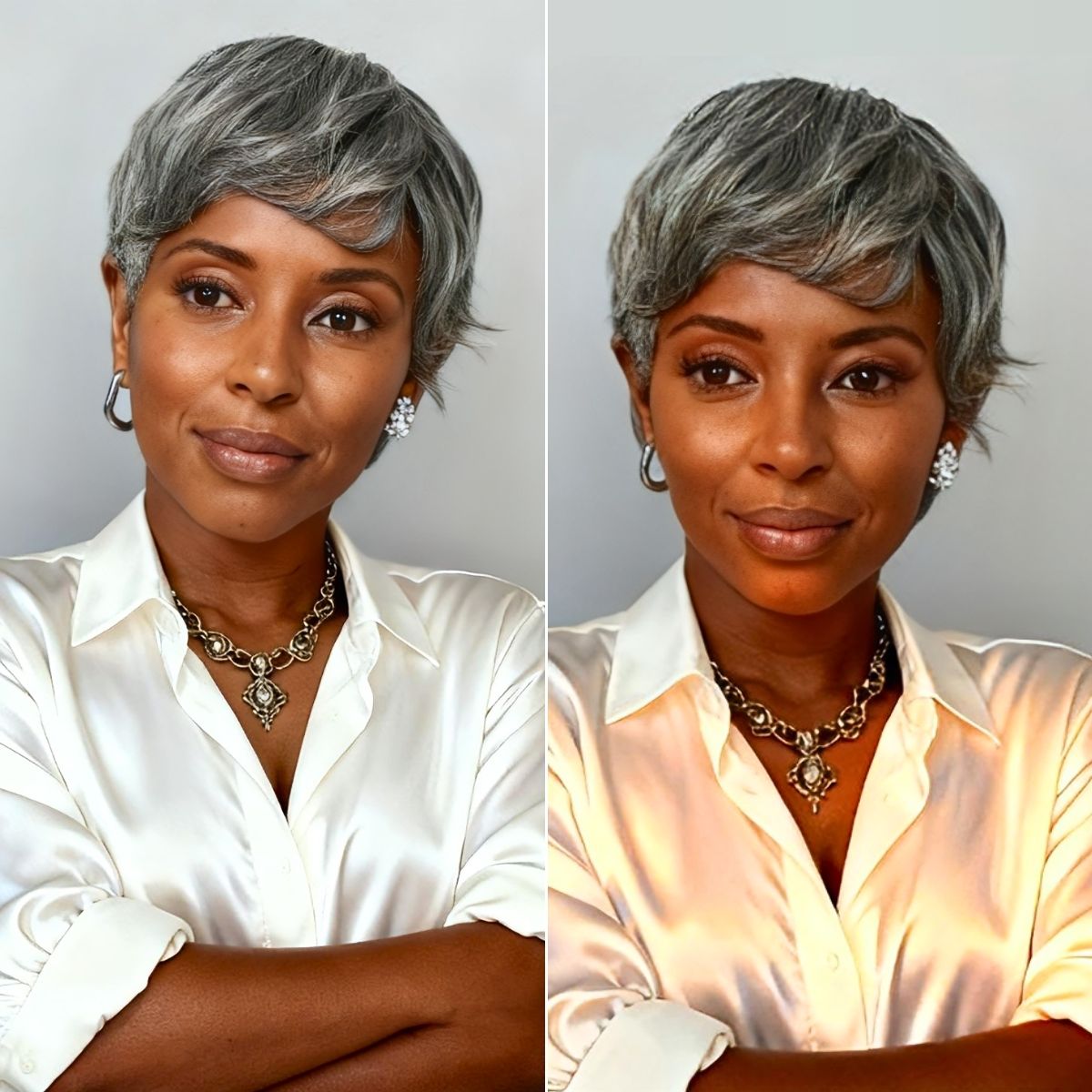 Glueless Pixie Human Hair Wig - Blonde with Bangs | 8"-14"