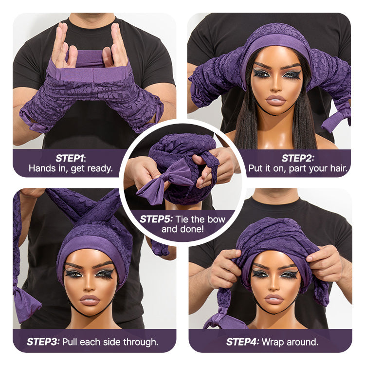1PC Satin Wrap Bonnet for Long Hair, Frizz-Free Sleep & Effortless...