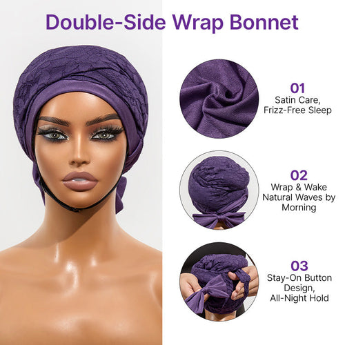 1PC Satin Wrap Bonnet for Long Hair, Frizz-Free Sleep & Effortless...