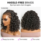 Glueless Braided 13X4 Frontal Human Hair Wig 180% Density | 10"-28"