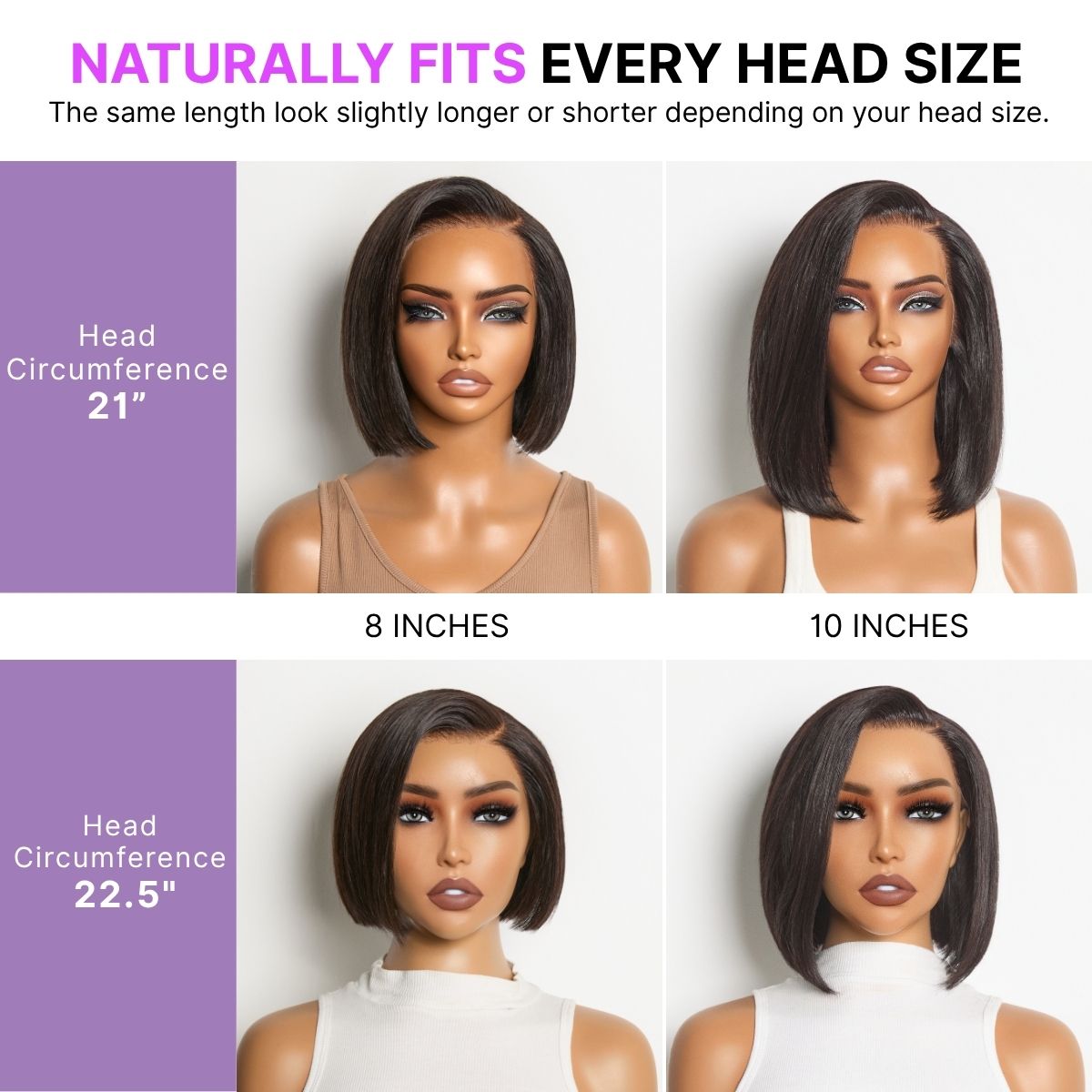 Glueless Bob T-Part Lace Human Hair Wig - Blonde | 8"-14"