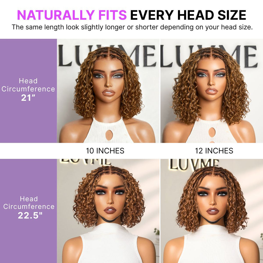 Glueless Curly T-Part Lace Human Hair Wig - Highlight | 8"-14"