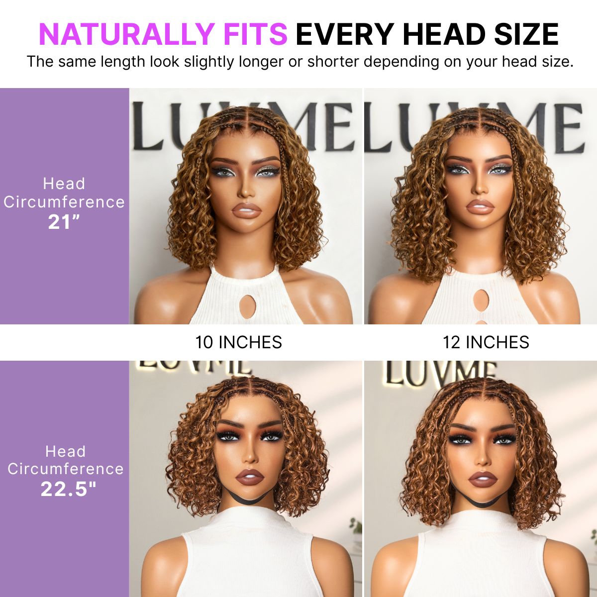 Glueless Curly T-Part Lace Human Hair Wig - Highlight | 8"-14"